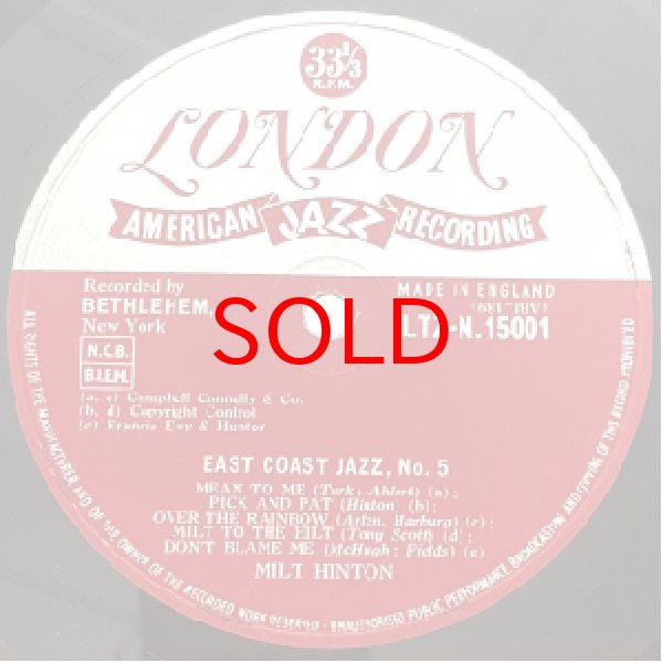 画像2: MILT HINTON -  EAST COAST JAZZ SERIES #5 (2)