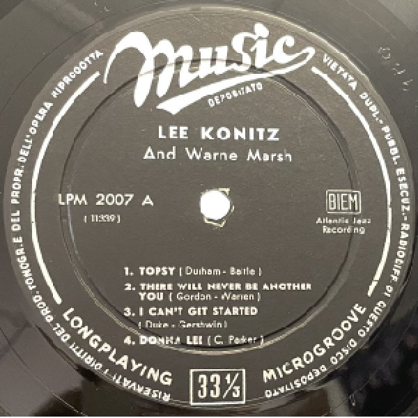 画像2: LEE KONITZ WITH WARNE MARSH -  S / T (2)