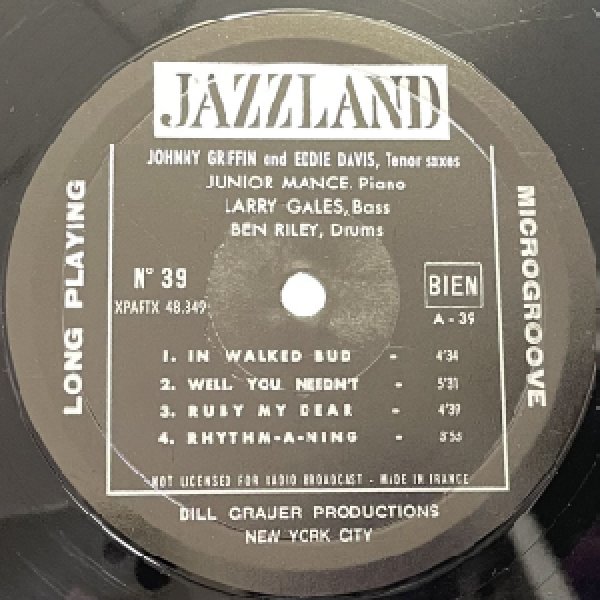 画像2: JOHNNY GRIFFIN AND EDDIE “ LOCKJAW ” DAVIS QUINTET -  LOOKIN' AT MONK (2)