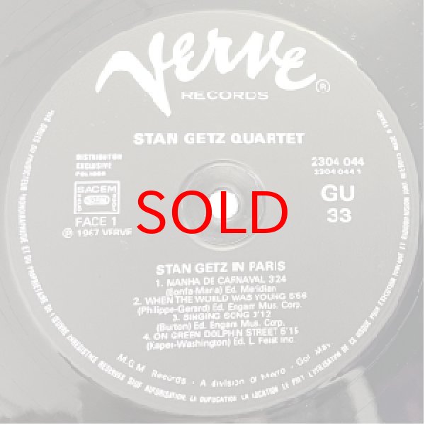 画像2: STAN GETZ QUARTET -  STAN GETZ QUARTET IN PARIS (2)