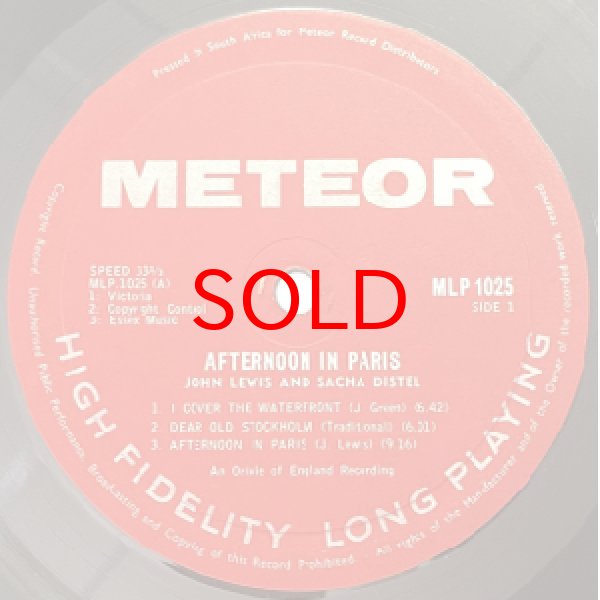 画像2: JOHN LEWIS & SACHA DISTEL -  AFTERNOON IN PARIS (2)