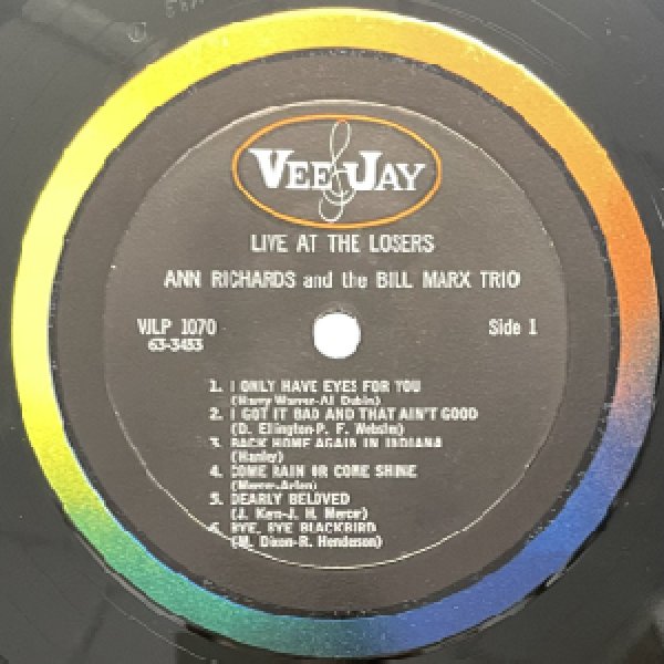 画像2: ANN RICHARDS AND BILL MARX TRIO -  LIVE・・・AT “ THE LOSERS ” (2)