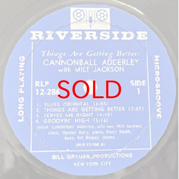 画像2: CANNONBALL ADDERLEY WITH MILT JACKSON -  THINGS ARE GETTING BETTER (2)