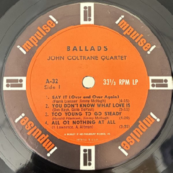 画像2: JOHN COLTRANE -  BALLADS (2)