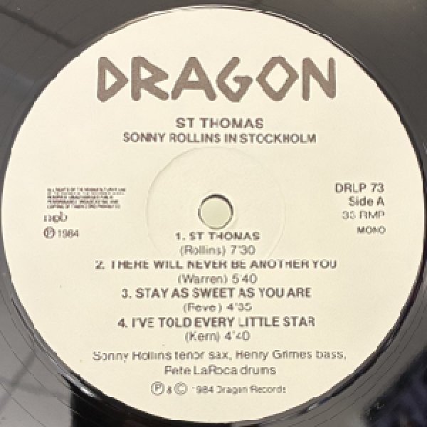 画像2: SONNY ROLLINS -  ST THOMAS - SONNY ROLLINS TRIO IN STOCKHOLM 1959 (2)