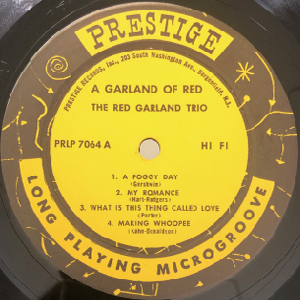 RED GARLAND TRIO - A GARLAND OF RED - Jazz Records seeed